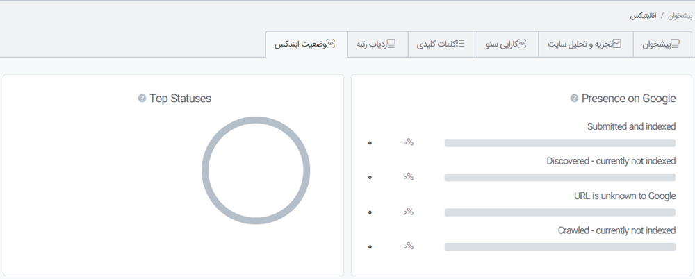 بررسی وضعیت ایندکس افزونه رنک مث