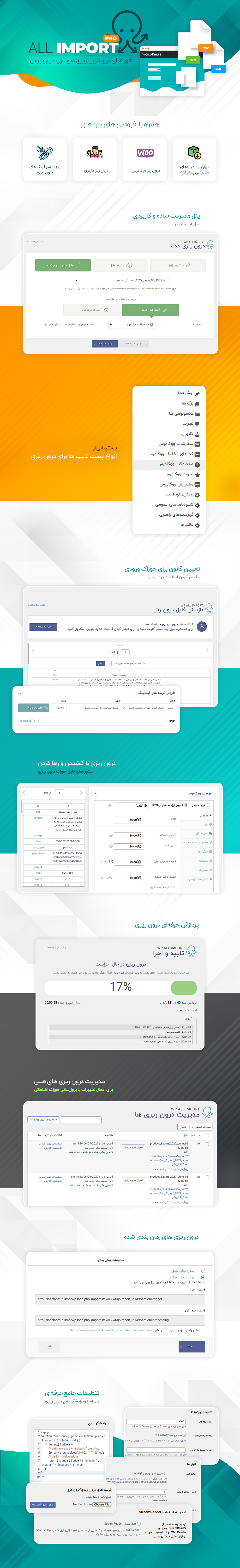 امکانات و ویژگی های افزونه WP All Import Pro