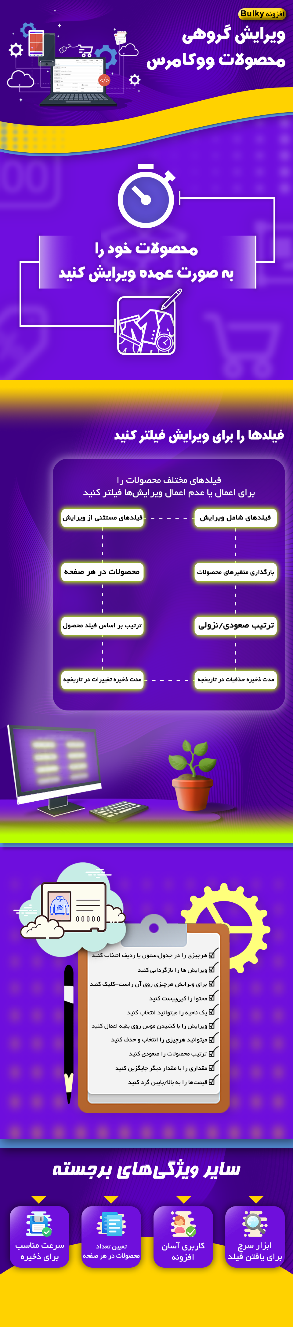 ویرایش گروهی و اکسلی محصولات ووکامرس
