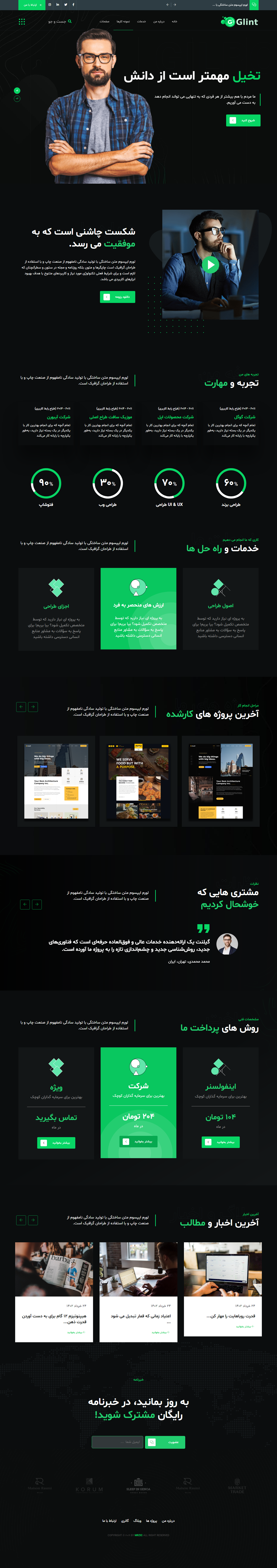 دمو قالب Glint
