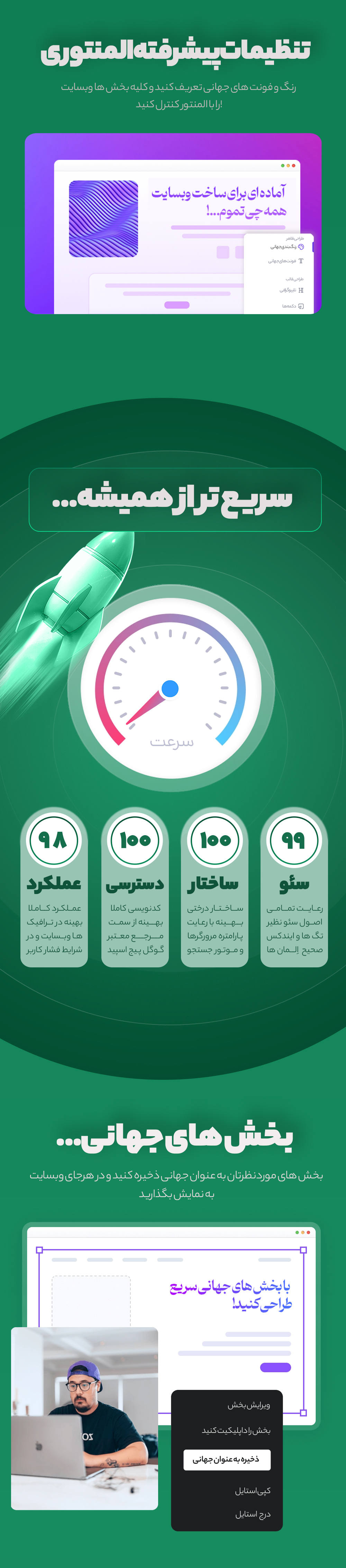 تنظیمات منتوع در قالب Profecient