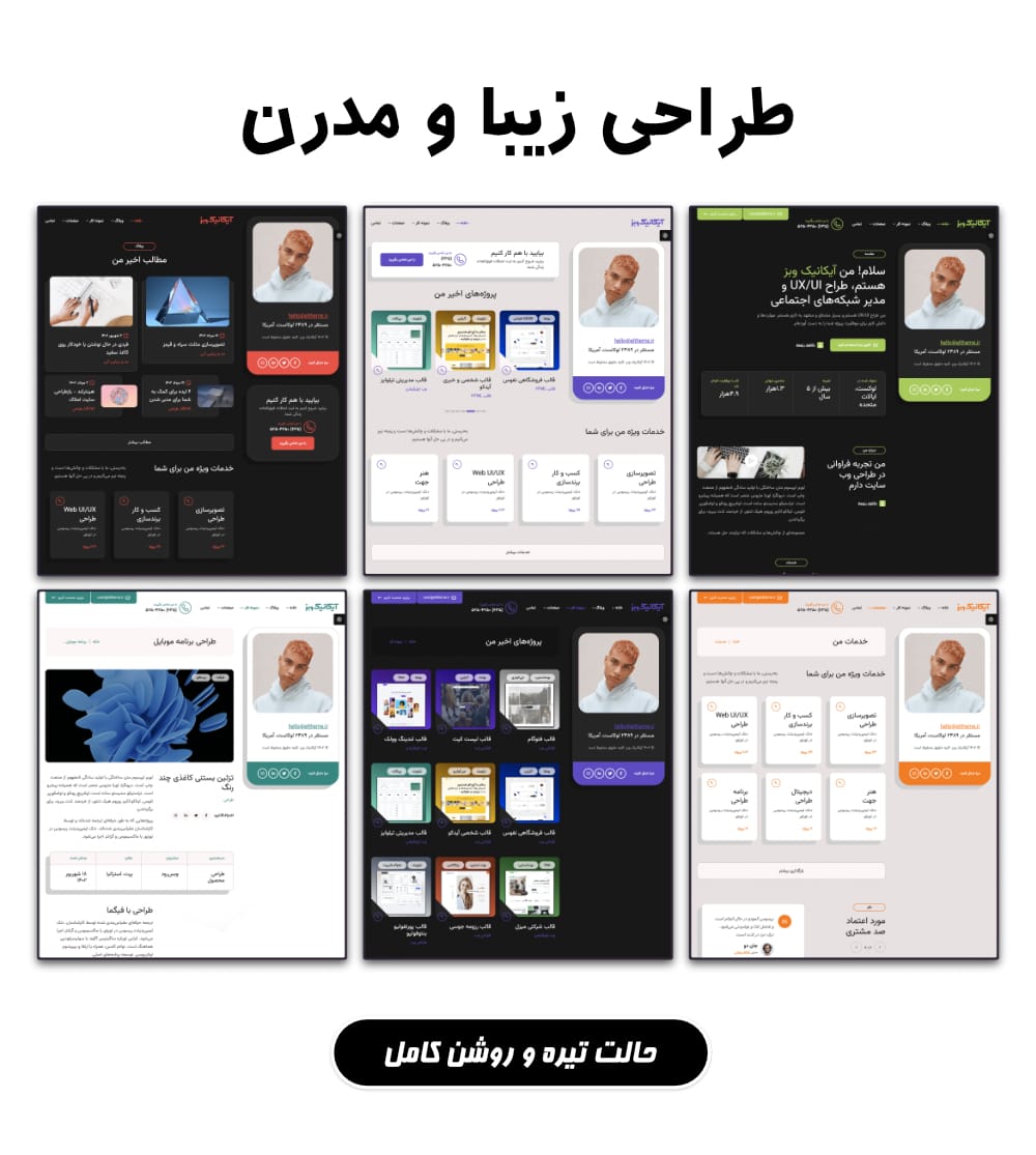 امکانات قالب IkonicWebs برای طراحی