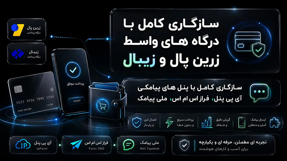 سازگاری با پنل پیامک و درگاه های واسط
