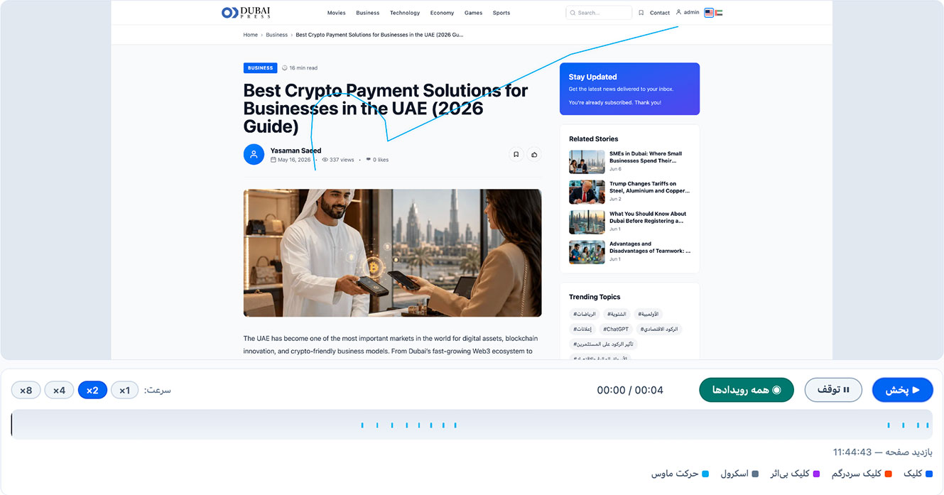 بازپخش جلسات کاربران پرشین هیت مپ