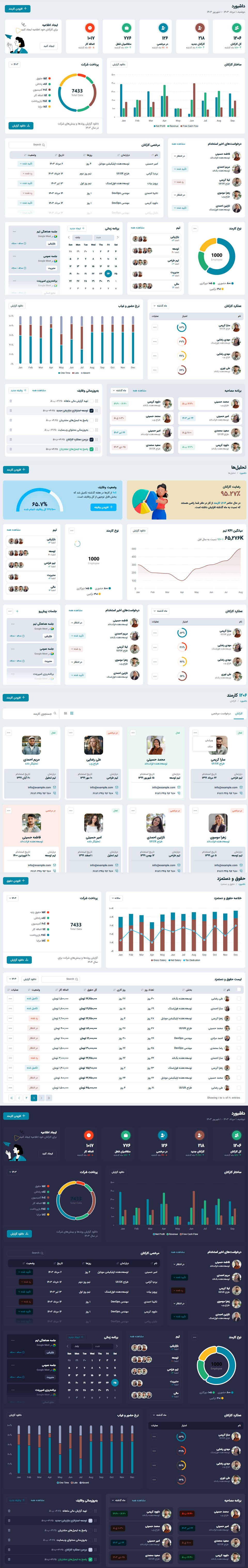 قالب اربیت داشبورد مدیریتی